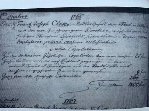 Trauregister der Evangelischen Pfarrei I. in Büdingen, das die 