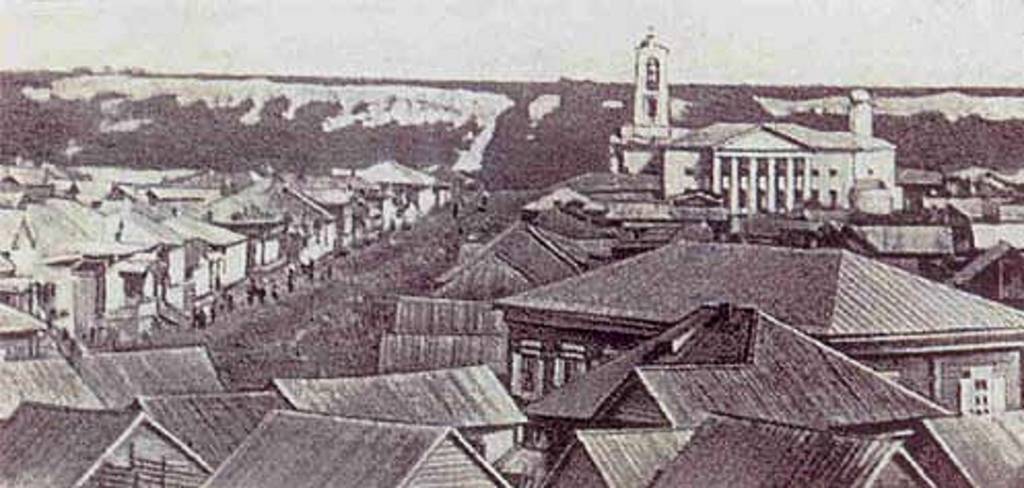 Breite Gasse in Mariental, Russland, 1900.