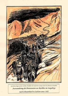 Auswanderung der Protestanten aus Rochlitz im Isergebirge nach Schwarzbach in Sachsen anno 1682