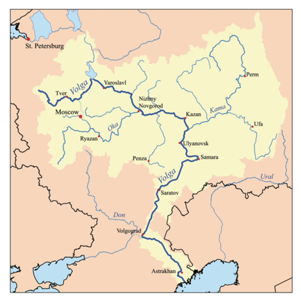 This is a map of the Volga River system