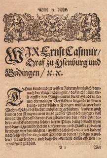 Toleranzpatent Büdingen 1712