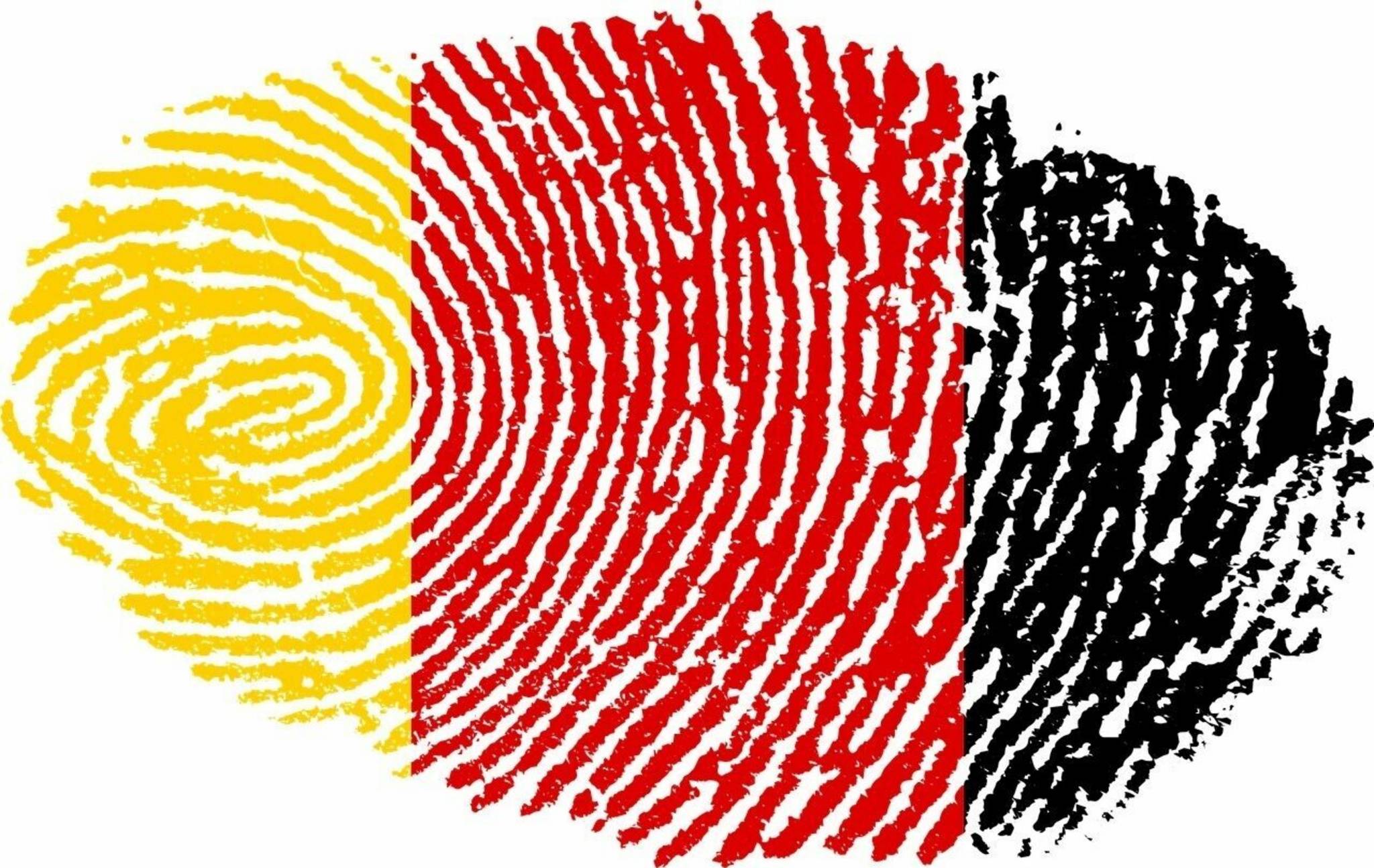 Fingerabdruck in den deutschen Farben Schwarz, Rot und Gold
