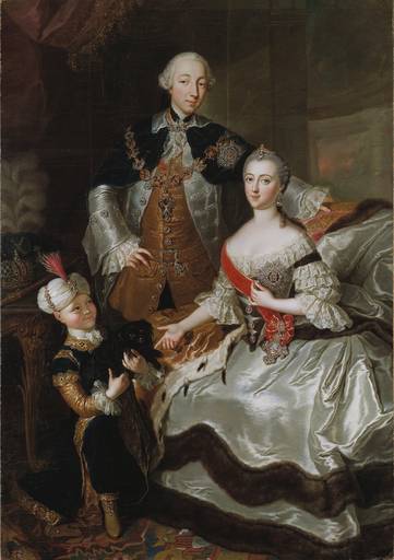 Portrait of Great Duchess Cathrine Alexeevna (future Cathrine the Great) in her first year in marriage and in Russia