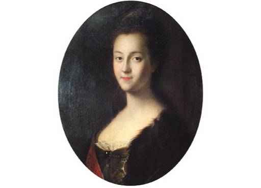 Portrait of Great Duchess Cathrine Alexeevna (future Cathrine the Great) in her first year in marriage and in Russia